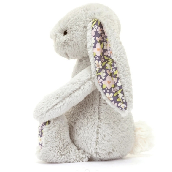Jellycat Blossom Silver Bunny 'Bloom' Small 7x4" Soft and Plush NWT - Picture 2 of 6